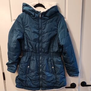 Womens Blue Green Hooded Jacket